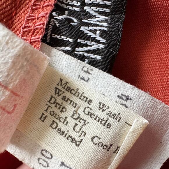 Vintage What's In a Name Wide leg Bell bottom pants Women 25 Orange Union 80s - Picture 7 of 16